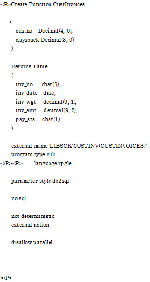 図 9: SQL の関数呼び出しの設定